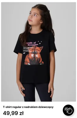 T-shirt regular z nadrukiem dziewczęcy 4F promocja w 4F