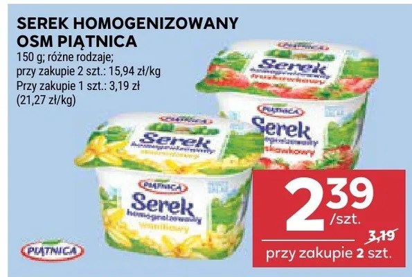 Serek Homogenizowany OSM Piątnica promocja w Stokrotka