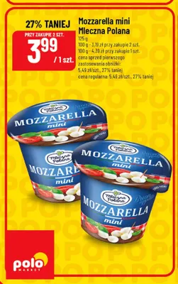Mozzarella mini Mleczna Polana promocja w POLOmarket