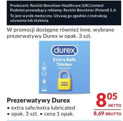 Prezerwatywy Durex extra safe/extra lubricated promocja w Makro