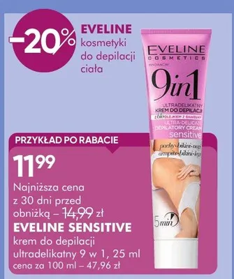 Krem do depilacji eveline sensitive 9 in 1 promocja w Super-Pharm
