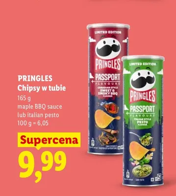 Chipsy w tubie Pringles o smaku maple BBQ sauce promocja w Lidl