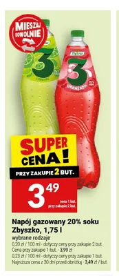 Napój gazowany 20% soku Zbyszko 3 Cytryny promocja w Twój Market
