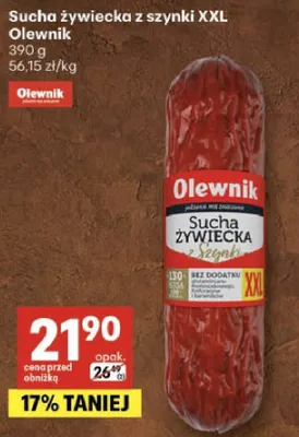 Sucha żywiecka z szynki XXL Olewnik promocja w Delikatesy Centrum
