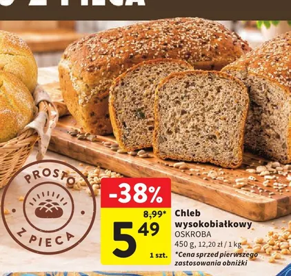 Chleb wysokobiałkowy Oskroba promocja w Intermarche