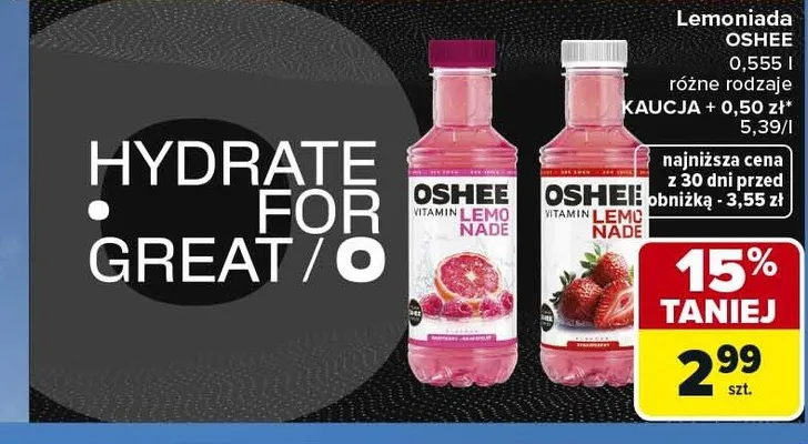 Lemoniada OSHEE promocja w Carrefour