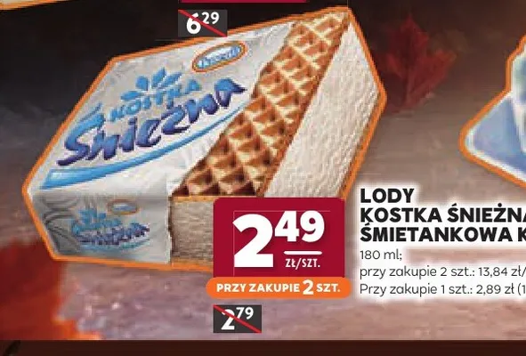 Lody Kostka Śnieżna śmietankowa promocja w Stokrotka