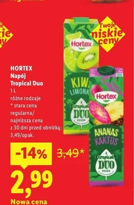 Napój Tropical Duo Hortex promocja w Lidl