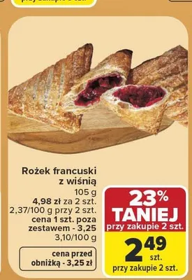 Rożek francuski z wiśnią promocja w Carrefour