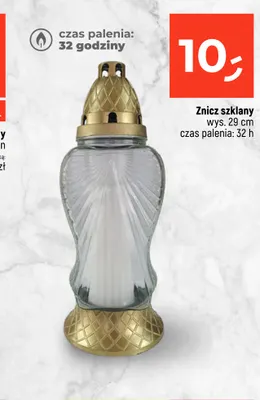 Znicz szklany czas palenia 32h promocja w Dealz