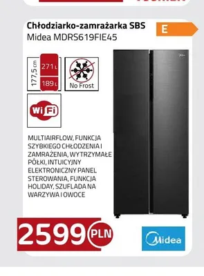 Chłodziarko-zamrażarka SBS Midea MDRS619FIE45 promocja w kakto.pl