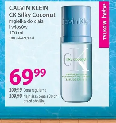 Mgiełka do ciała CALVIN KLEIN CK Silky Coconut promocja w Hebe
