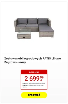 Zestaw mebli ogrodowych Patio Liliane Brązowo-szary promocja w Media Expert