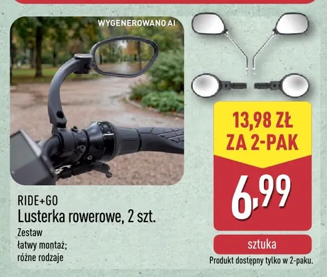 Lusterka rowerowe 2-pak Ride+Go promocja w Aldi