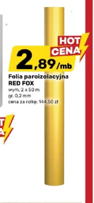 Folia paroizolacyjna RED FOX wym. 2x50m gr. 0,2mm promocja w Bricomarche