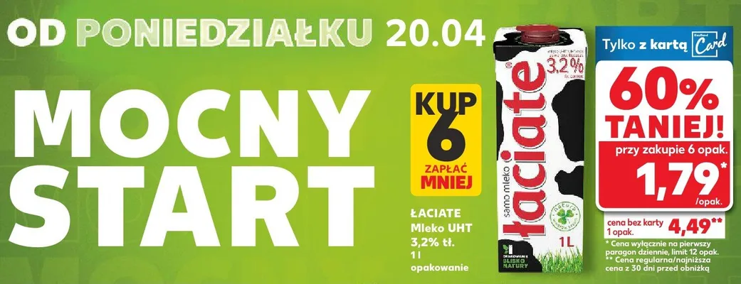 Mleko UHT 3,2% tł. promocja w Kaufland