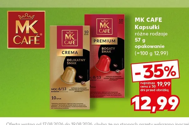 Kapsułki do kawy MK Café Premium promocja w Kaufland