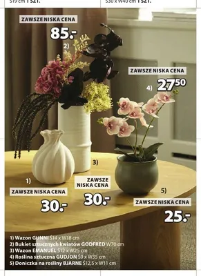 Bukiet sztucznych kwiatów GODFRED W70cm promocja w Jysk