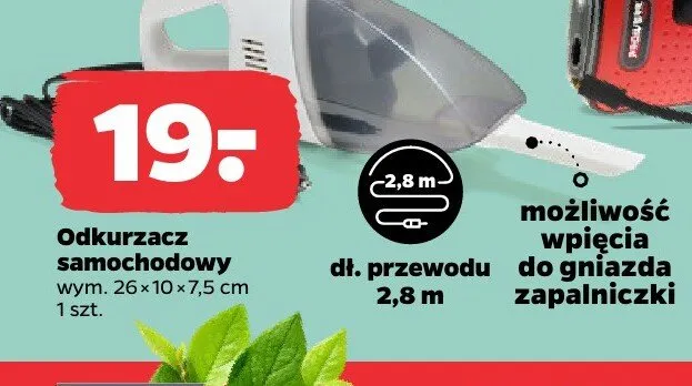 Odkurzacz samochodowy 26x10x7,5cm promocja w Netto