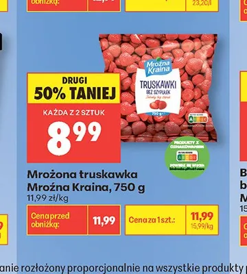 Mrożona truskawka Mroźna Kraina 750g promocja w Biedronka
