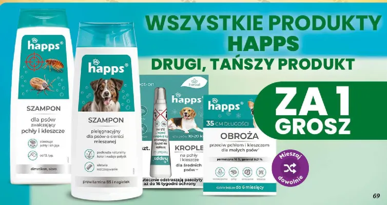Szampon pielęgnacyjny dla psów o sierści mieszanej Happs promocja w Dino