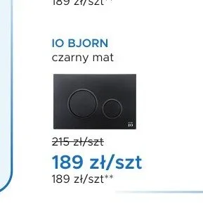Przycisk spłukujący IO BJORN czarny mat promocja w Blu Salony Łazienek