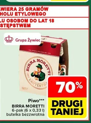 Piwo Birra Moretti 6-pak promocja w Carrefour