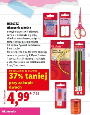 Zestaw 2 gumek do ścierania HERLITZ promocja w Lidl