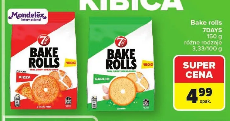 Bake rolls 7DAYS garlic promocja w Carrefour Market