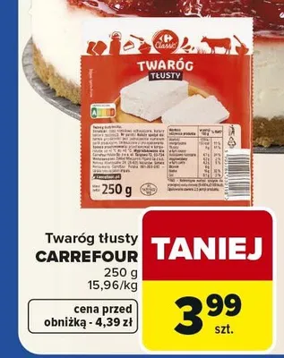 Twaróg tłusty Carrefour promocja w Carrefour Market