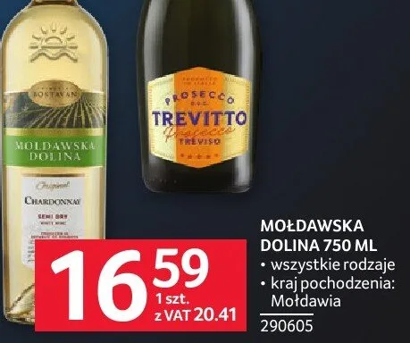 Prosecco Trevitto 750ml białe wytrawne kraj pochodzenia: Włochy promocja w Selgros