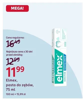 Pasta do zębów Elmex, 75 ml promocja w Rossmann