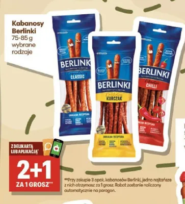 Kabanosy Berlinki Classic promocja w Delikatesy Centrum