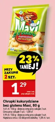 Chrupki kukurydziane bez glutenu Maxi, 80 g promocja w Twój Market