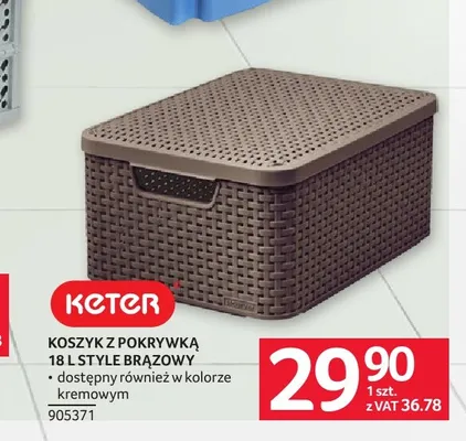 Koszyk z pokrywką 18 l Style brązowy Keter promocja w Selgros