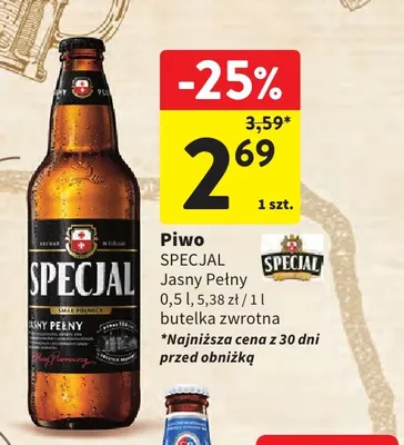Piwo Specjal Jasny Pełny promocja w Intermarche