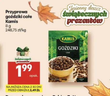 Przyprawa goździki całe Kamis promocja w Delikatesy Centrum