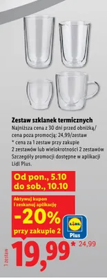 Zestaw szklanek termicznych promocja w Lidl