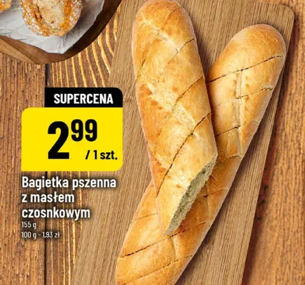 Bagietka pszenna z masłem czosnkowym promocja w POLOmarket