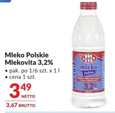 Mleko Polskie Mlekovita 3,2% promocja w Makro