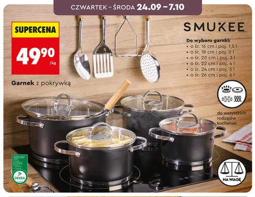 Garnek z pokrywką o śr. 22 cm i poj. 4 l Smukee promocja w Biedronka