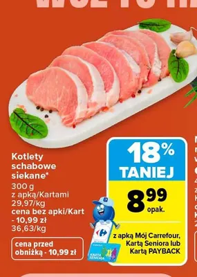 Kotlety schabowe siekane promocja w Carrefour