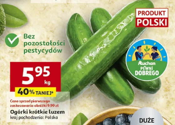 Ogórki krótkie luzem promocja w Auchan