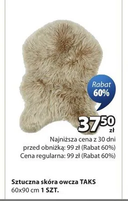 Sztuczna skóra owcza TAKS promocja w Jysk