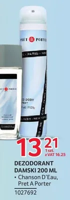Dezodorant damski Pret A Porter 200 ml promocja w Selgros