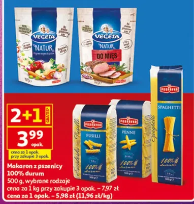 Makaron z pszenicy 100% durum promocja w Auchan