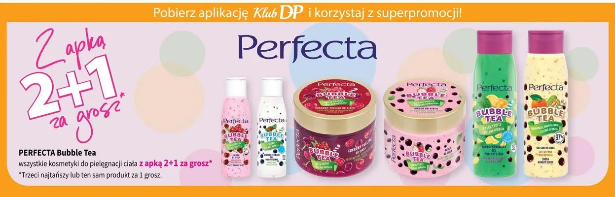 Cukrowy peeling do ciała Perfecta Bubble Tea promocja w Drogerie Polskie