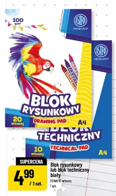 Blok rysunkowy biały Astra A4 promocja w POLOmarket