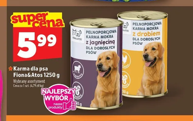 Karma dla psa Fiona & Atos z jagnięciną promocja w TOPAZ
