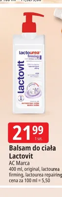 Balsam do ciała Lactovit lactourea firming promocja w Leclerc